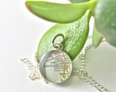 Petite Vintage Map Sterling Silver 16 inch Necklace.  You Select Journey.