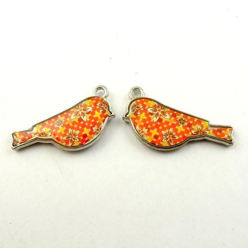 Four bird  charms   jewelry findings supplies  GP19 quantity 4