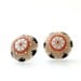 Flower Studs, Etched Glass Earrings, Handpainted Earrings, Stud Earrings, Red and White, Black and Gold, Post Earrings, Ornate Earrings