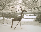 Single willow reindeer decoration or cake topper
