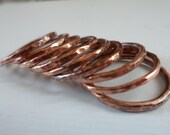 Textured Copper Ring Band - 3 Stacking Ring