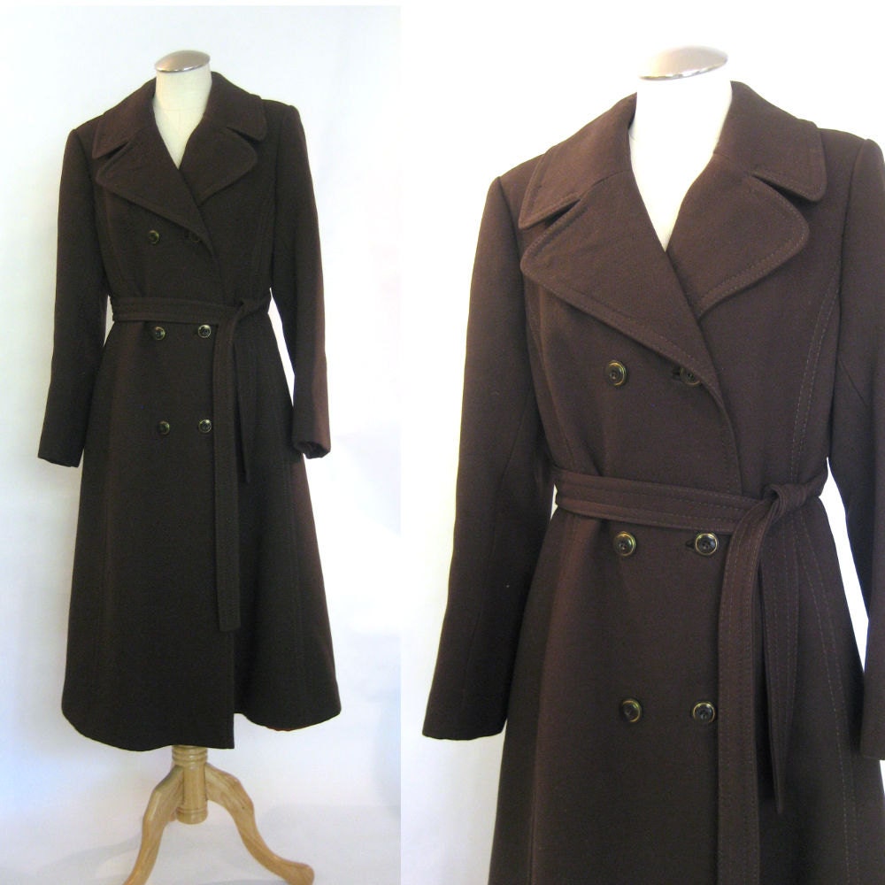 Vintage 60s Coat Chocolate Brown Wool Coat By AliyaAndLucas