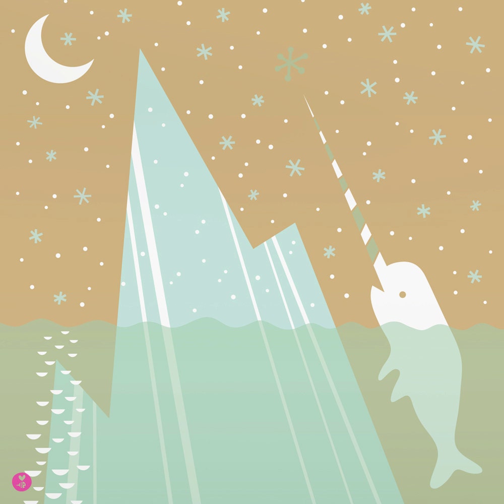 narwhal bee land large limited edition print