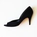 vintage STANELY PHILIPSON peep toes / 1960s black KITTEN heels
