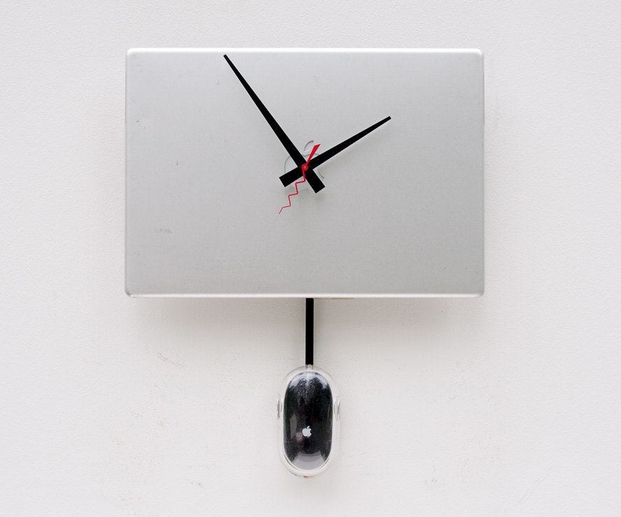 Recycled Apple Powerbook laptop Clock