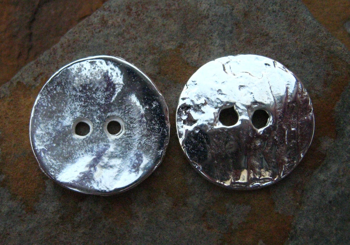 4 Greek Casting SILVER CORNFLAKE Button Beads
