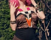 Harajuku Fashion Romper in Vintage Leopard Print African Safari Save the Rhino by Janice Louise Miller