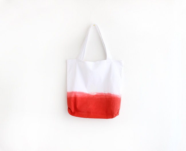 scarlet red dyed texture tote