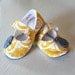 maryjane baby girl shoes toddler newborn velcro strap booties Yellow White Navy Flower slippers SWAG shower gift