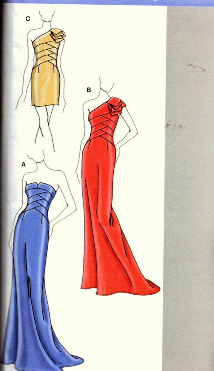 Sewing Pattern Simplicity 2253 Misses' Special Occasion Dress Jessica McClintock Size 4-12 Bust 29-34 Uncut Complete