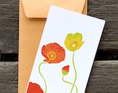 Four Poppies - 8 Blank flat cards and envelopes