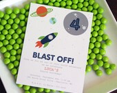 Outer Space - Rocket Birthday Party Invitation - PRINTABLE only Il_170x135