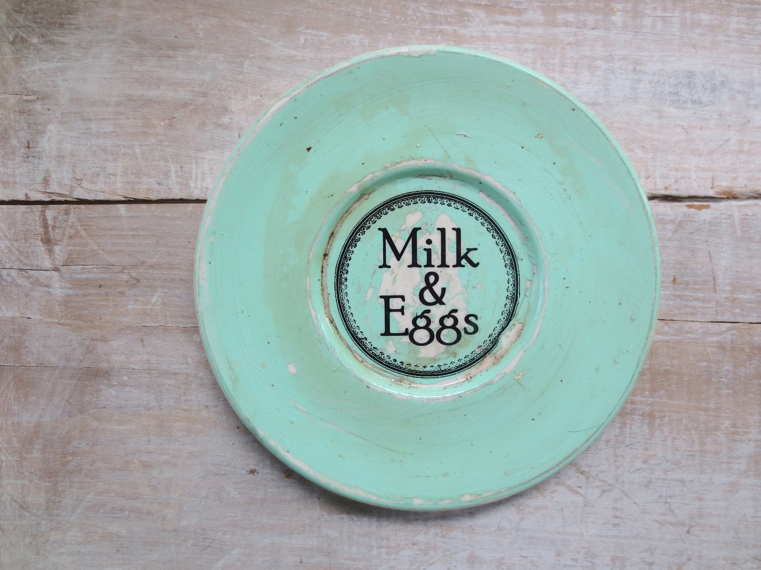 Aqua Kitchen //  Milk & Eggs Sign // Urban Farmhouse Wall Decor // Beach Cottage Kitchen // Vintage Kitchen