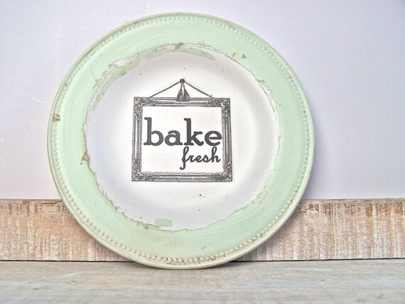 BAKE Sign Kitchen Wall Decor Bakery Sign Aqua Mint Beach Cottage BAKE FRESH Sign