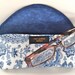 Reading Eyeglass Case with Magnetic Closure in Blue White Paisley