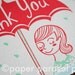 Thank You Umbrella Cute Letterpress Card