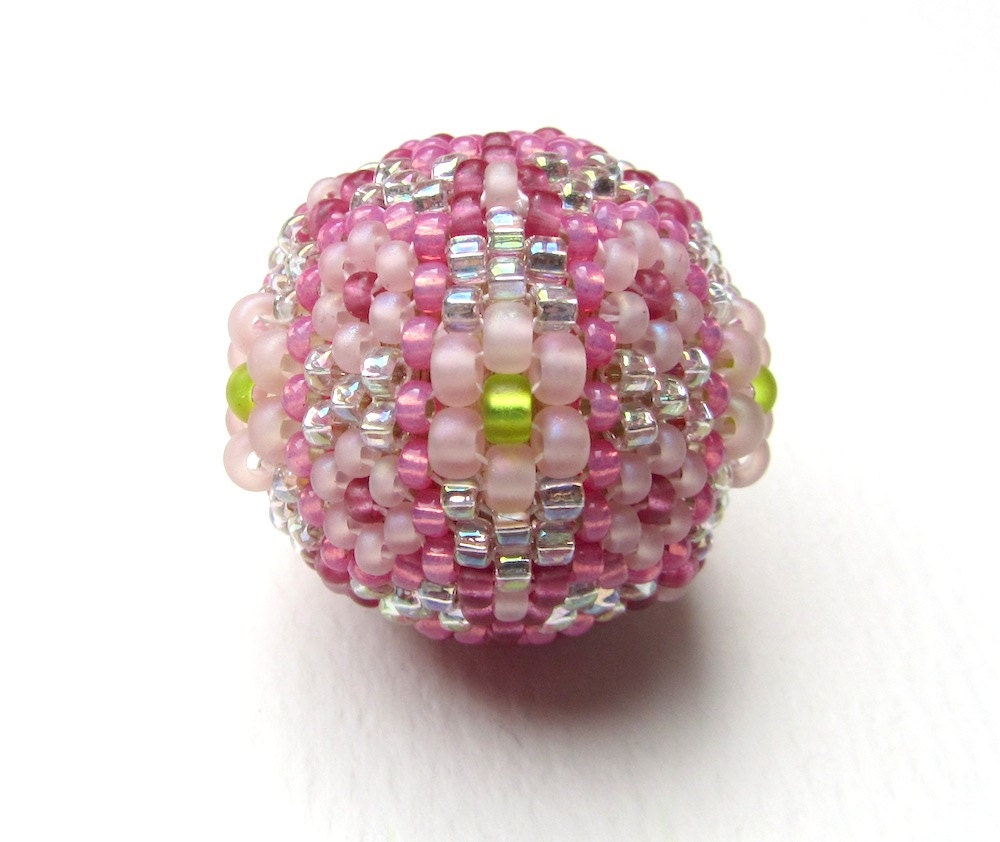 Sleek Beaded Bead Kit 25mm, Pink, Silver and Lime Green