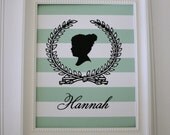 Custom Personalized Silhouette Print 5x7 made from your photo