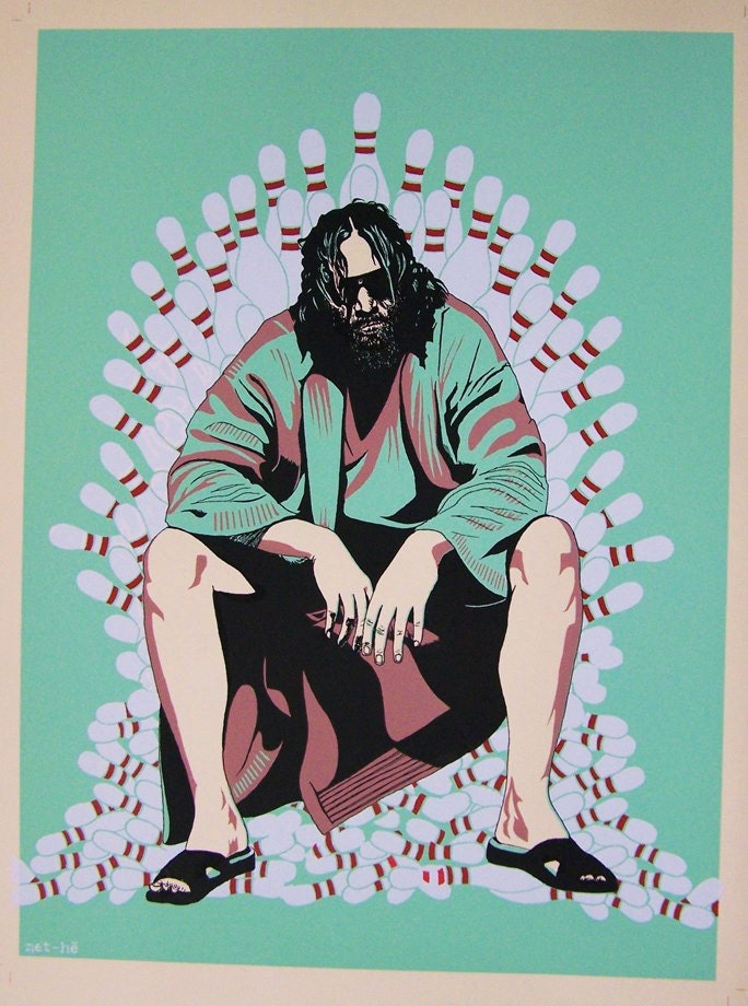 The Duder of Thrones Part Deux Screen Printed Art Print Crazy 4 Cult