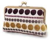 Chenille circles : Gold and purple statement purse / party / bridesmaid gift