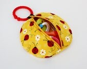 Yellow Ladybug Binky Pouch Pacifier Case Paci Pod