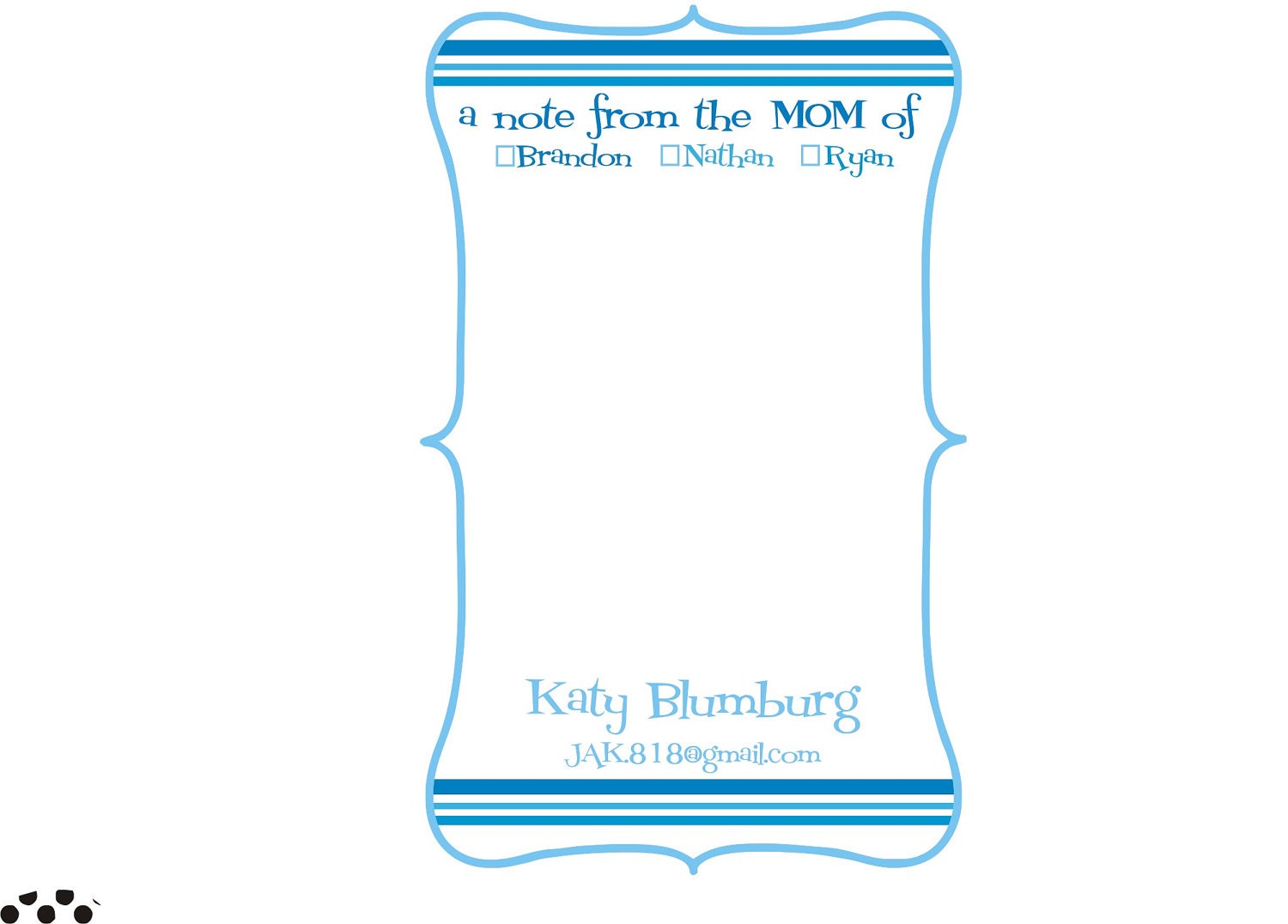 Mommy note pad A note from the mommy of notepad custom stationery