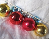 Vintage LOT OF 7 Christmas Ornaments, 5 Are Shiny Brite