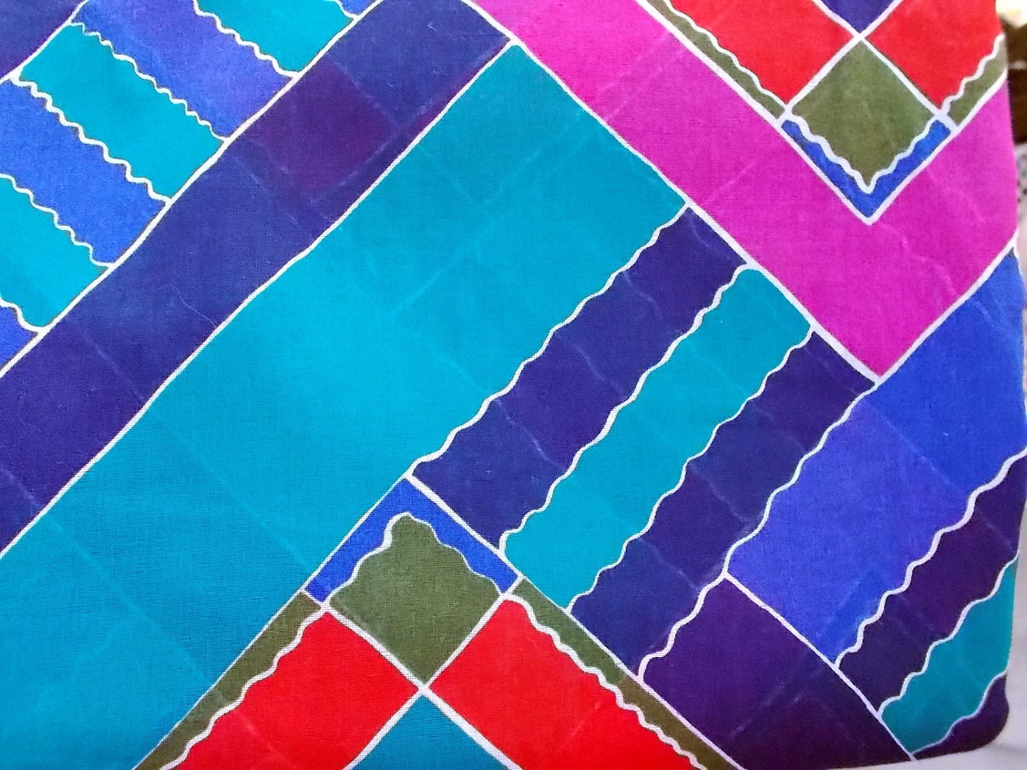 Sheer Cotton or Cotton Poly Organdy like fabric 60s 70s Geometric Print Wonderful Big Hunk 7 yards