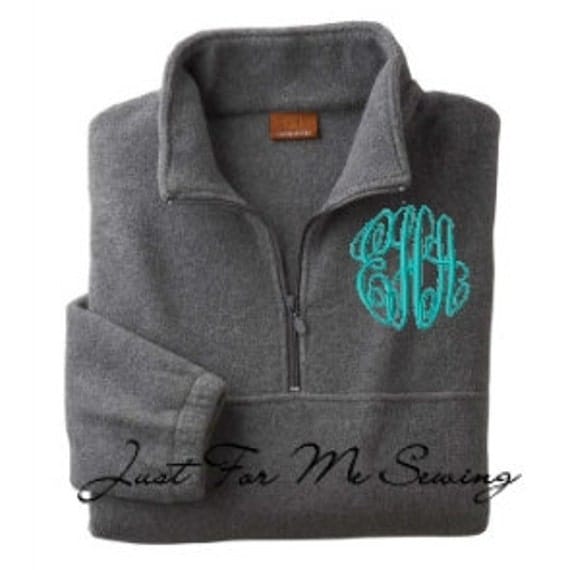 Monogrammed Fleece Pullover-Half-zip pullover jacket-SALE limited time
