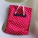 Travel Underwear Bag, Cotton Red and White Polka-Dot