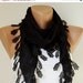 SALE - Black Scarf. Lace Scarf. Woman Scarf.  Fashion Scarf