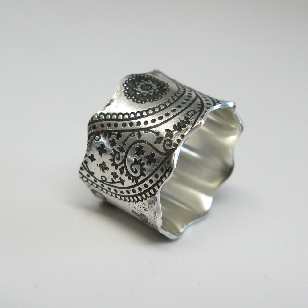 Vintage Inspired Paisley Sterling Silver Ring