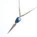 Tribal Vintage Lapis Spear Necklace - Vintage Oxidized Brass Chain