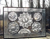 Vintage Crystal Plate panel stained glass