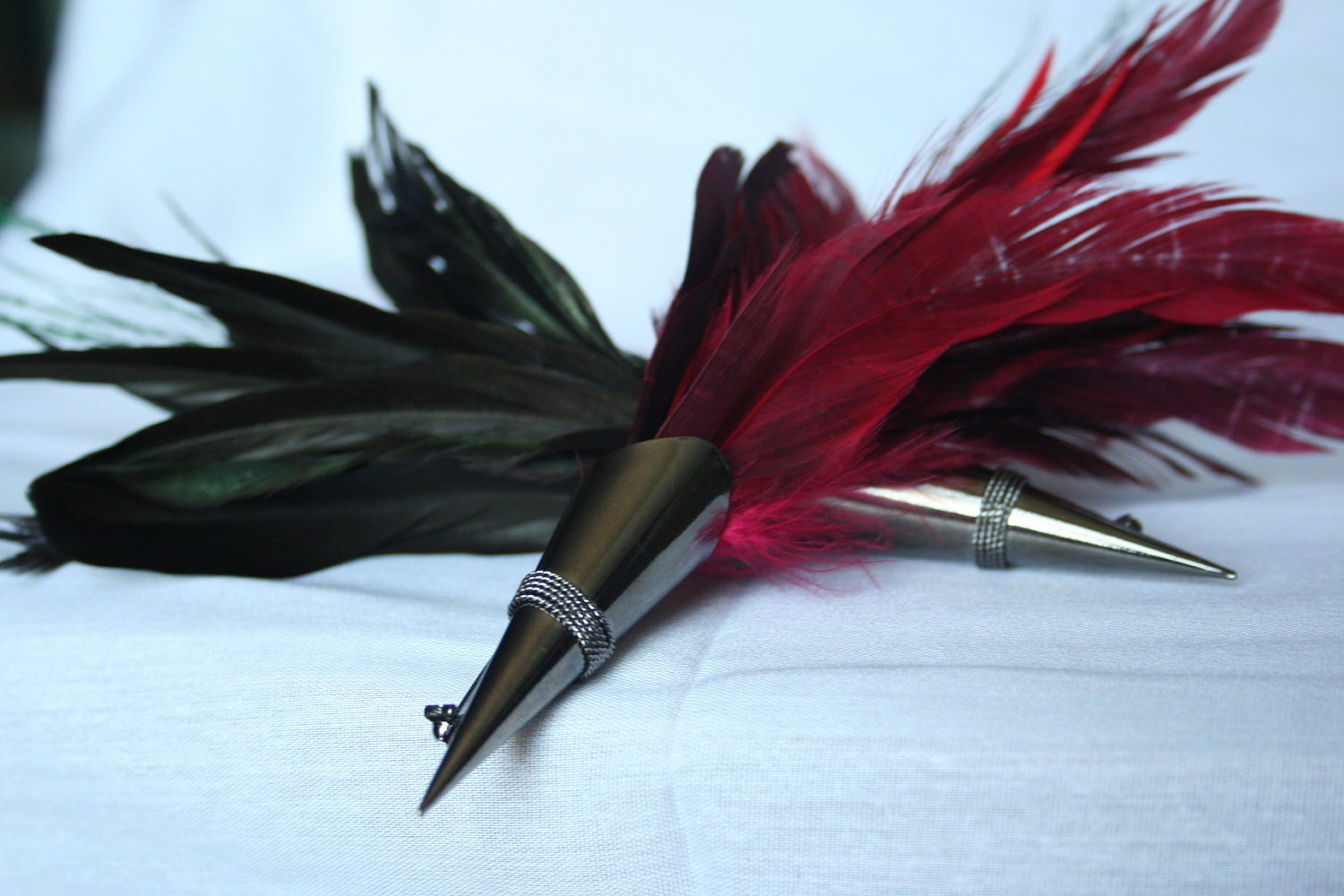 Items similar to Feather Hat Pin with Antique Silver tip on Etsy