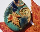 Rays of Autumn Stoneware Maple Leaf Pendant
