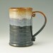 ONE Coffee Mug, Tankard, Stein, 20 Ounce in Iced Honey Brown and Dark Blue, Ready To Ship
