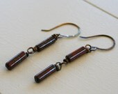 SALE: Natasha Earrings - Brecciated Red Jasper, Antique Brass