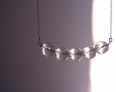 ETERNITY. Clear Crystal Quartz Sterling Silver Necklace - Modern - Minimalist - White - Natural - Sparkle - GUGMA Handmade