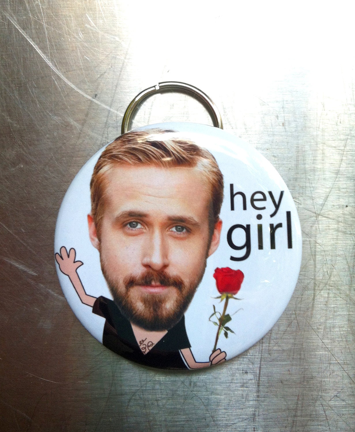 Ryan Gosling: Hey, girl - 2.25" Bottle Opener Keychain