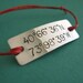 Personalized Latitude and Longitude Sterling Silver slide knot bracelet on cotton cord - custom stamped