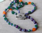Harvest - Multi gemstone Necklace - Sodalite, Amethyst, Carnelian, Aventurine, Boho, Gift for Her
