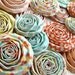 Tangerine paper flowers set of 25 handmade blooms MME yellow orange green aqua