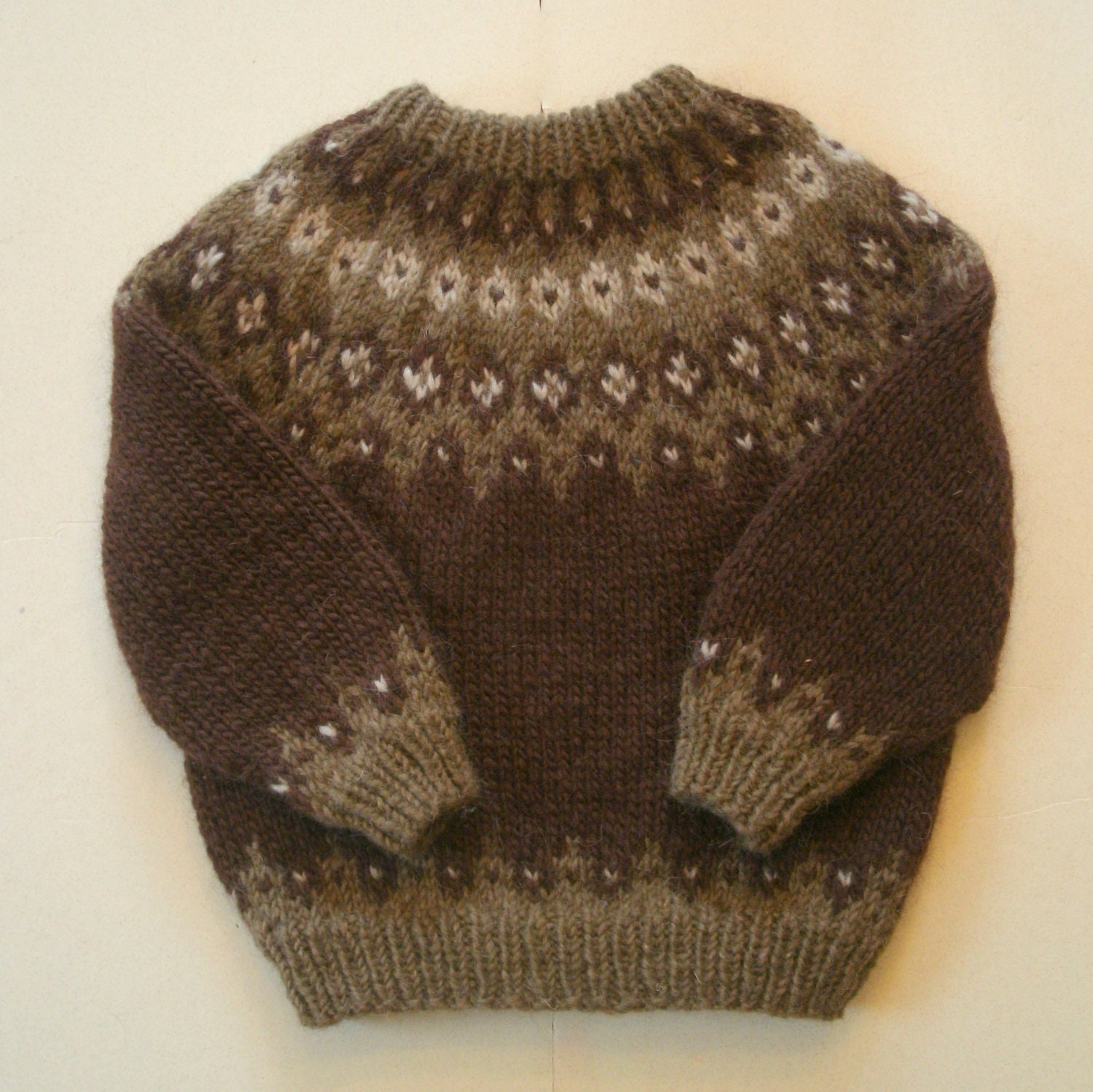 Child's Icelandic Pullover, Handknit Sweater. 6, 8, Lopi, wool, bulky. Handmade Children's Sweaters by FeltedFriends on Etsy