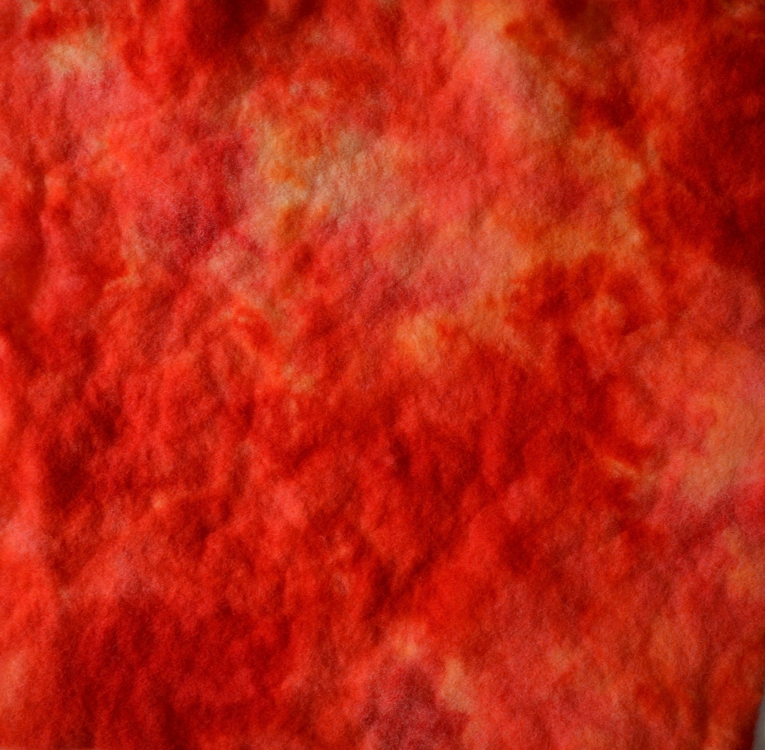 Hand Dyed 100% Wool Felt -- Red and Orange