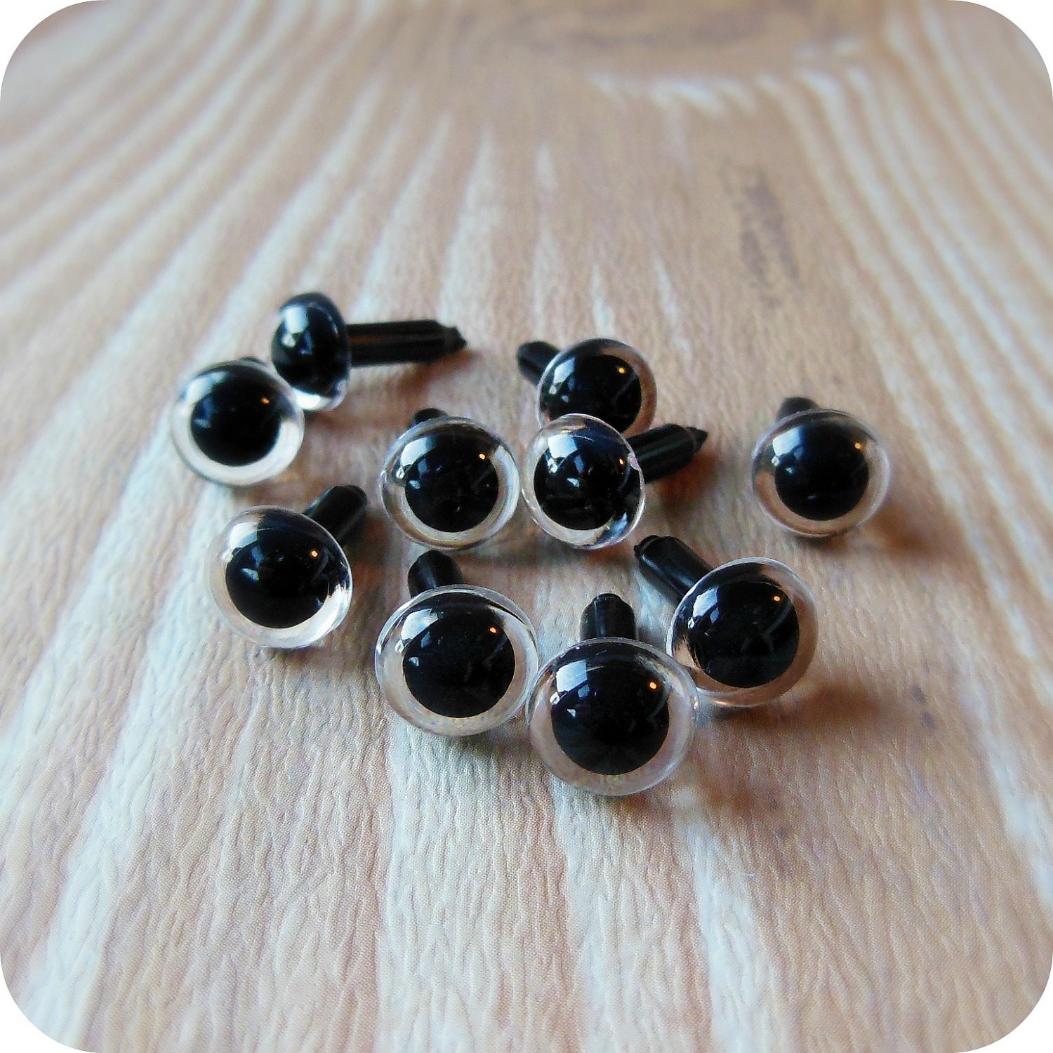 9mm Clear Paintable Animal Eyes - 5 pairs Craft Safety Eyes