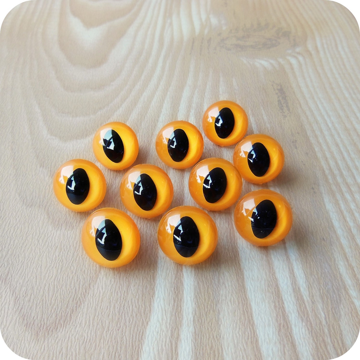 18mm Orange Cat Eyes - 5 pairs Safety Eyes