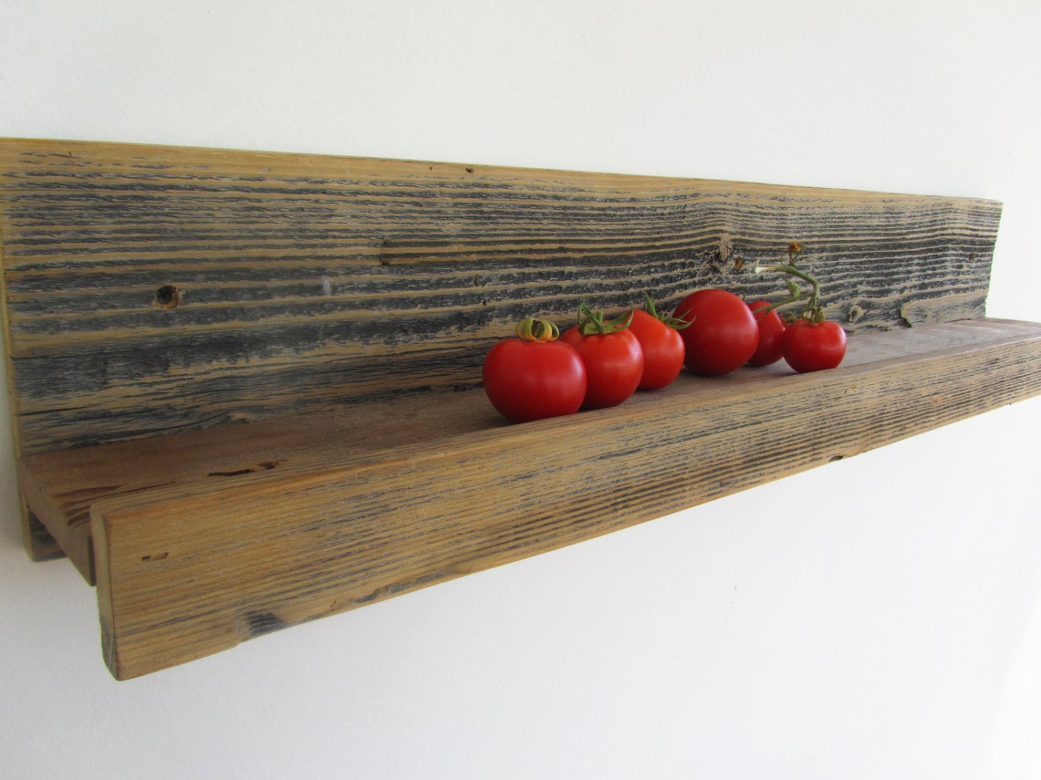 24 Rustic wallmounted reclaimed wood shelf for by ThisnThatCafe, 36.00