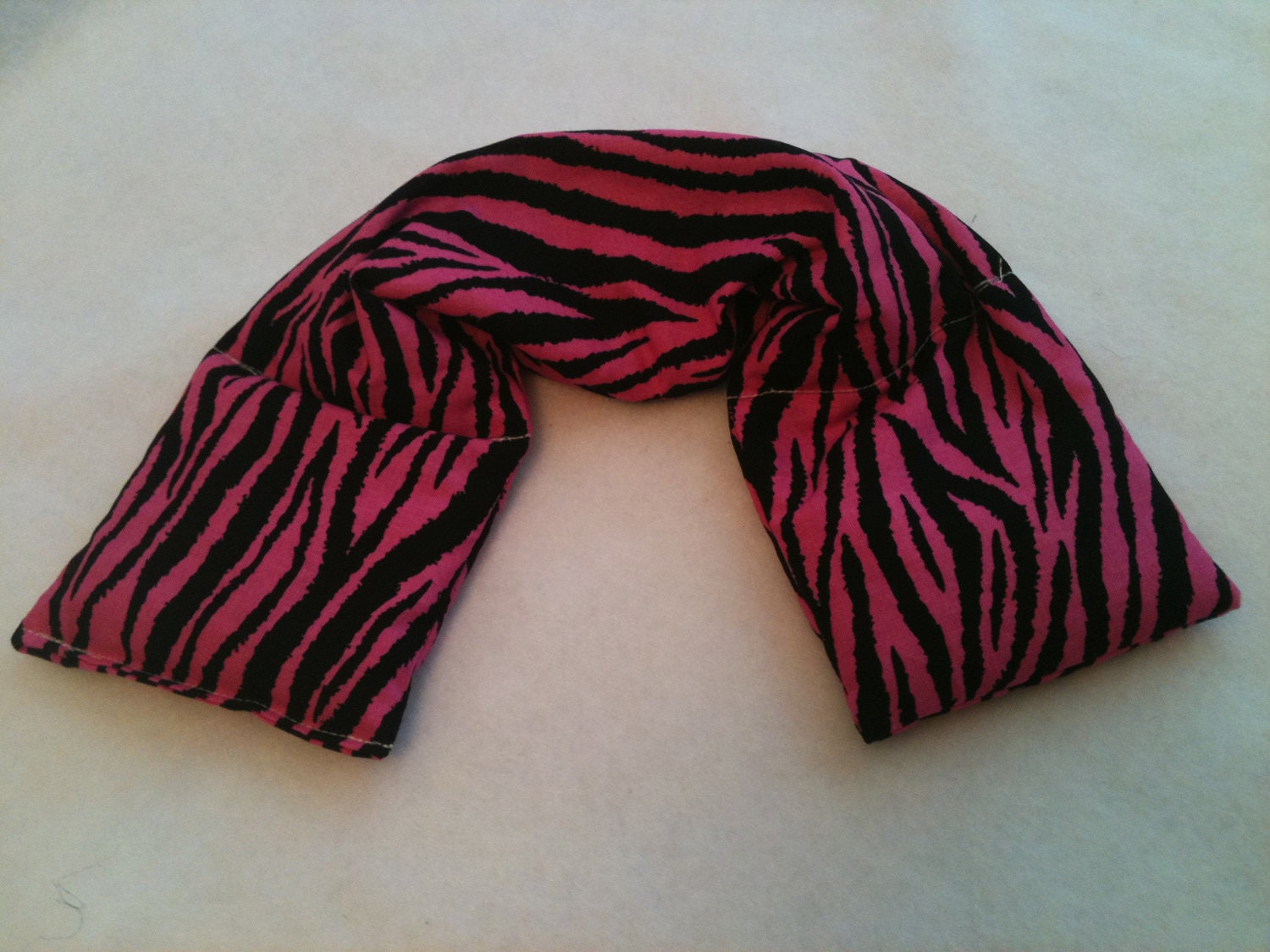 Heat Pack or Cold Therapy Wrap/ Neck Shoulder/ Flax Seed,Mint, Lavender - Ships The Next Day-  Hot Pink Black  Zebra