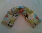 Heat Pack or Cold Therapy Wrap/ Neck Shoulder/ Flax Seed,Mint, Lavender - Hummingbirds